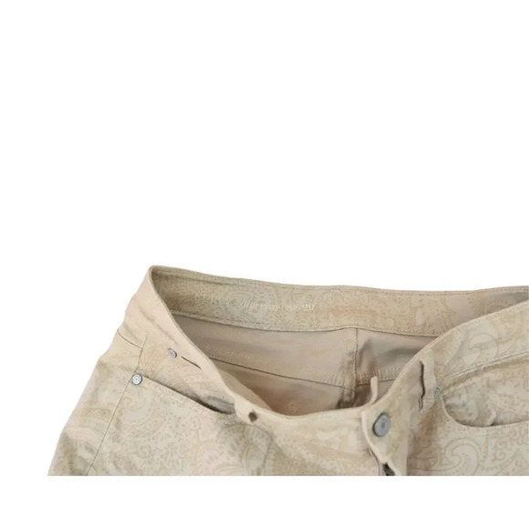 Talbots Slim Cropped Curvy Ivory Cream Paisley Jeans Sz 29 Cottagecore Coastal - Picture 2 of 8